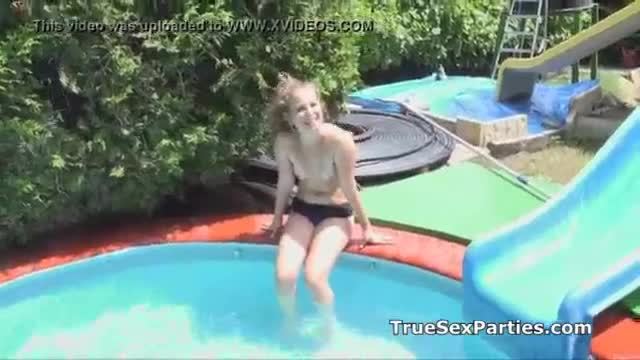 Leaked foursome pool fuck video