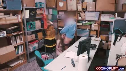 Blonde shoplifter caught and fucked hard in the office